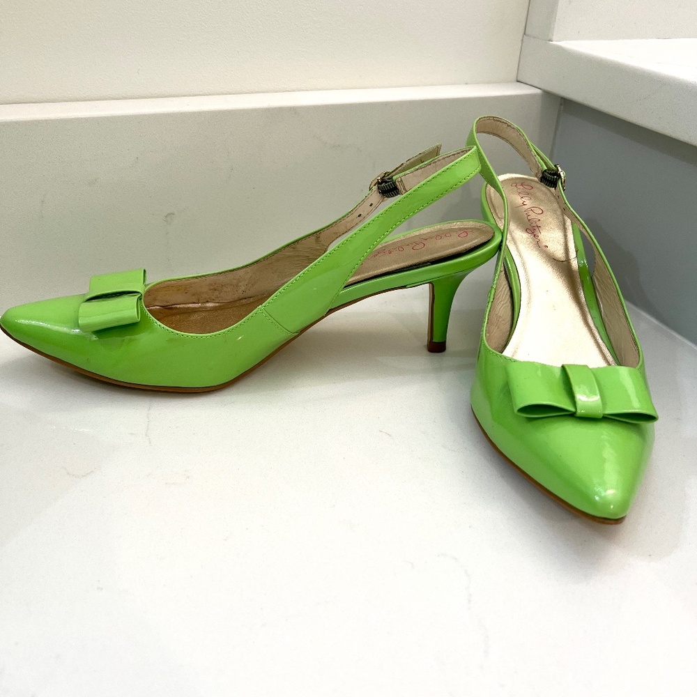 Lilly Pulitzer Kat kitten heel in new green
